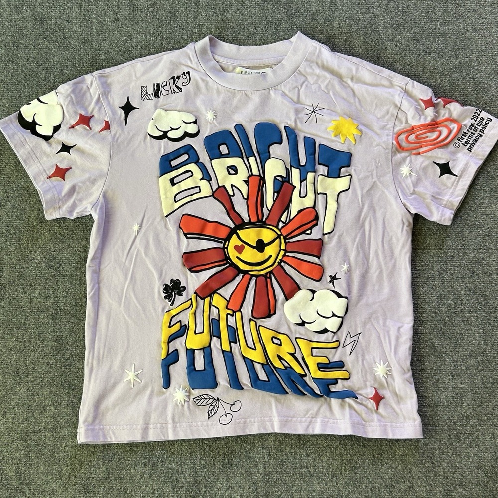 First Row Property Shirt Adult Small Puffy Graphic Print T-Shirt Bright Future